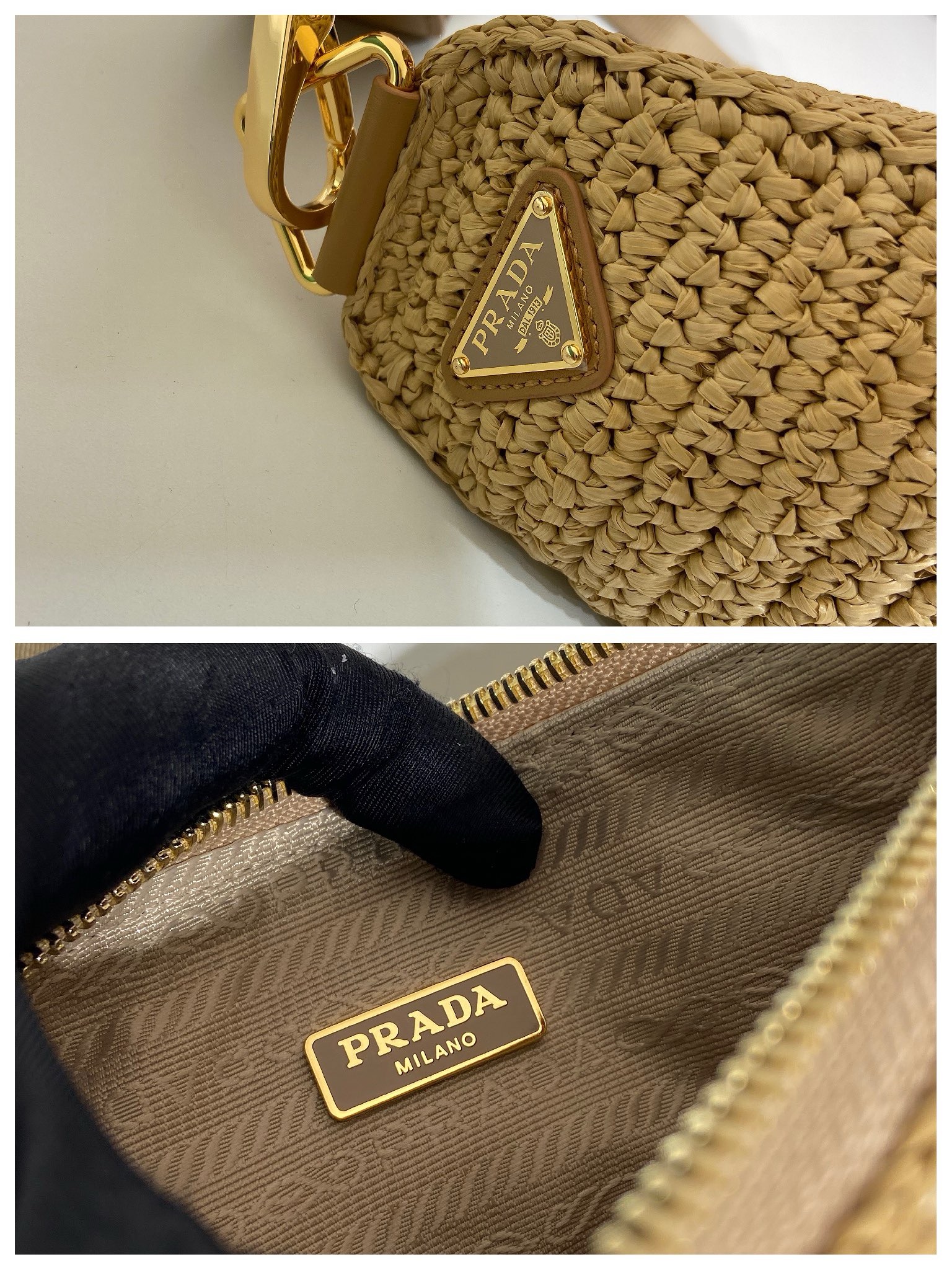 Prada Straw Triangle Bag 1BH190