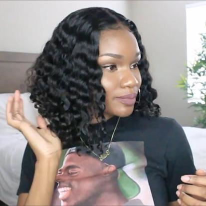 New Affordable Lace Frontal Bob Curly Wig