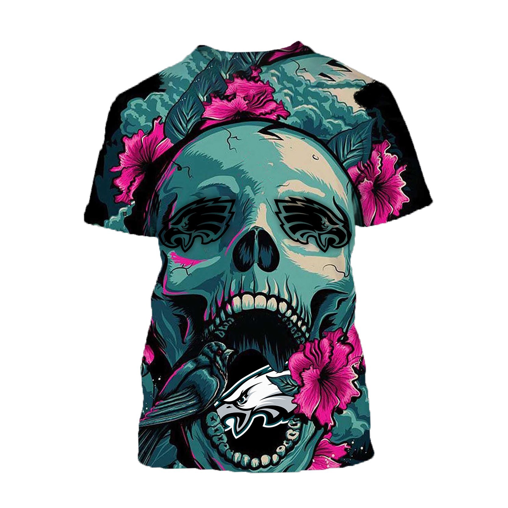 EAGLES 3D HOODIE SKULL FLOWER