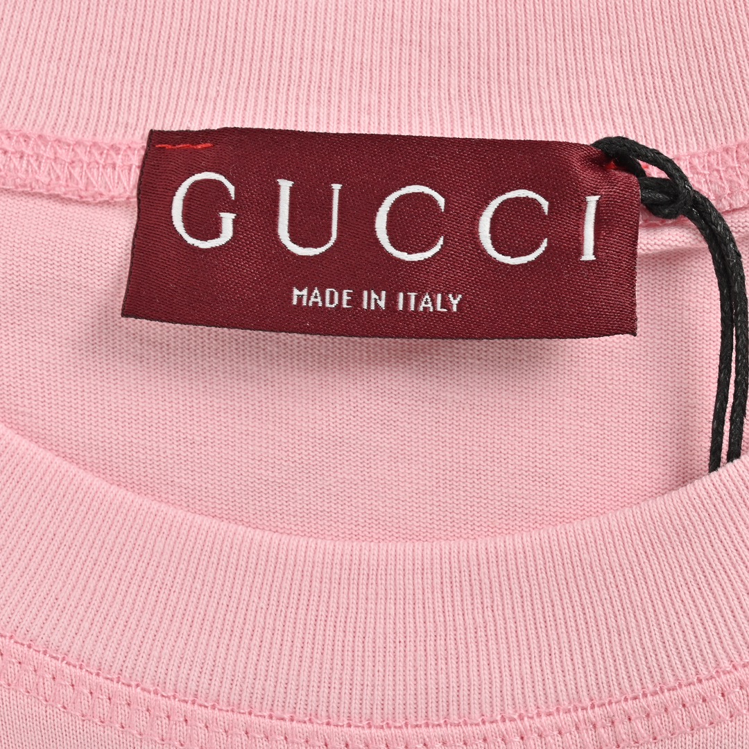 Gucci 24ss rectangular printed logo short sleeves