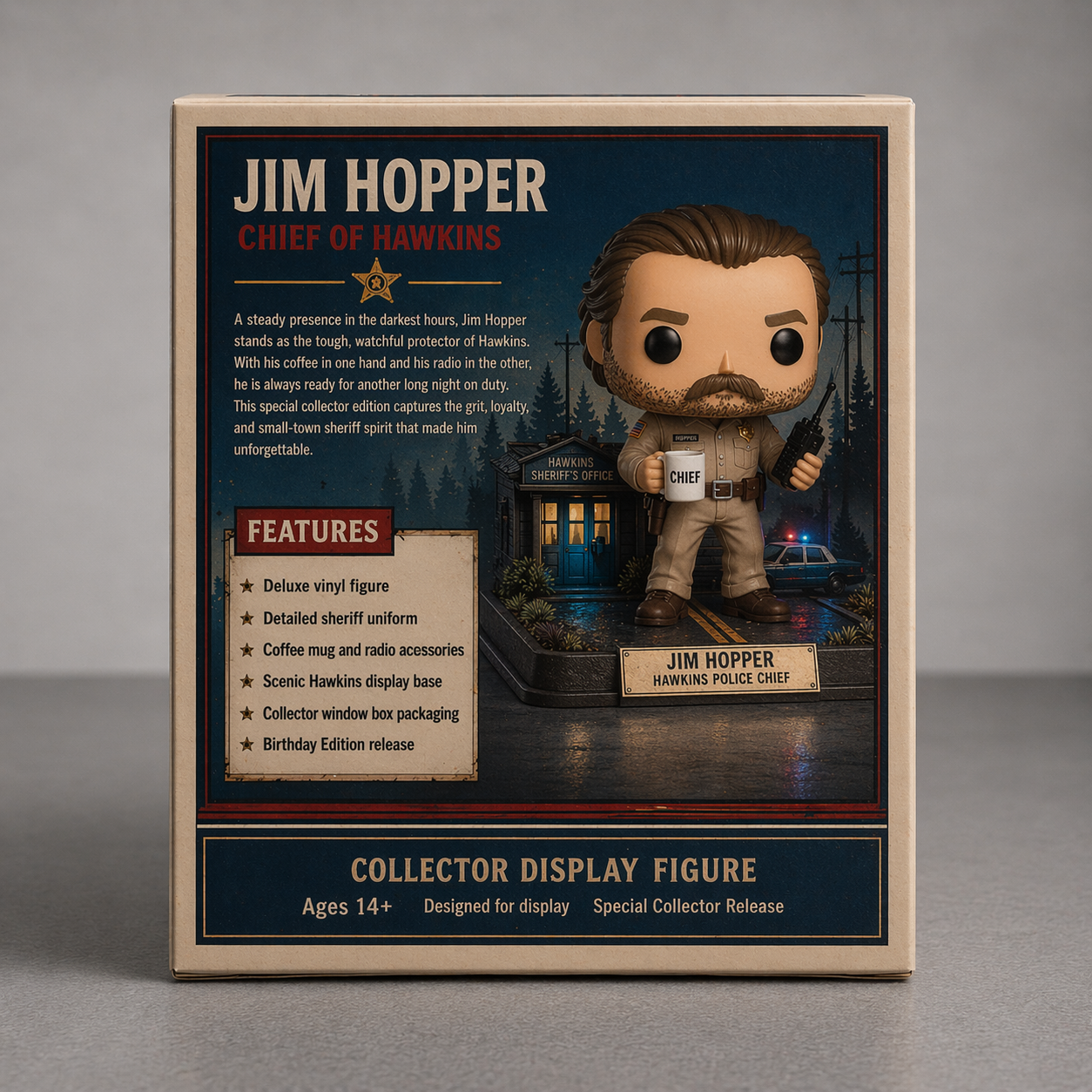 🚓 Jim Hopper: Hawkins Chief Birthday Edition – Protector Vinyl Figure 🍩