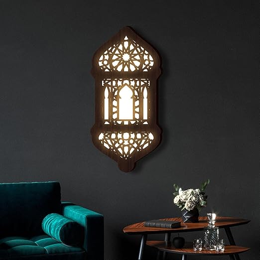 💐💐Dimensional Wooden Ramadan Glow Night Light Decoration Set