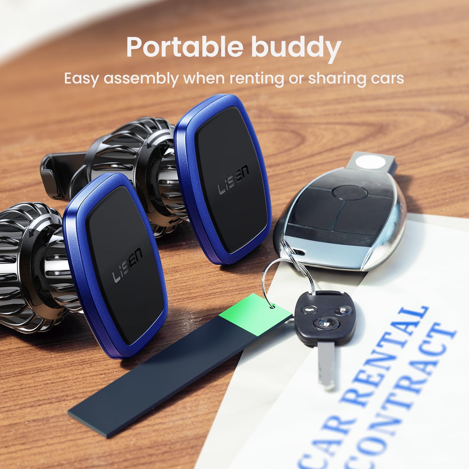 LISEN 2 Pack Magnetic Phone Holder for Your Car Mount 6 Military Magnets Car Phone Holder Mount Vent Cell Phone Holdeer Mount Vent Cell Phone Holder (20X Powerful: Gold)