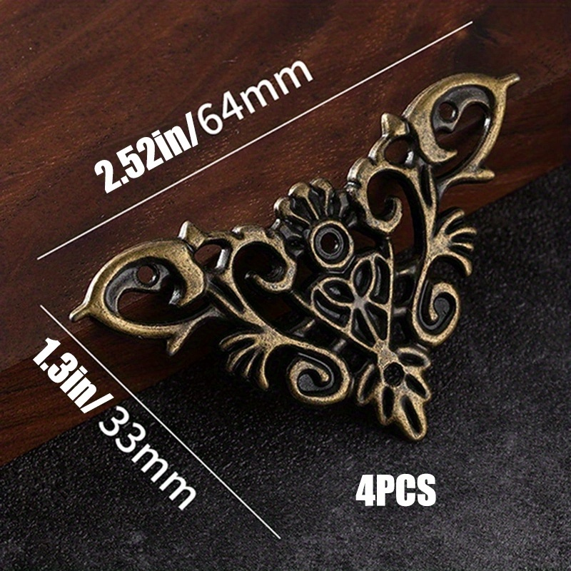 4 Pcs/Set - Vintage Floral Metal Corner Protectors