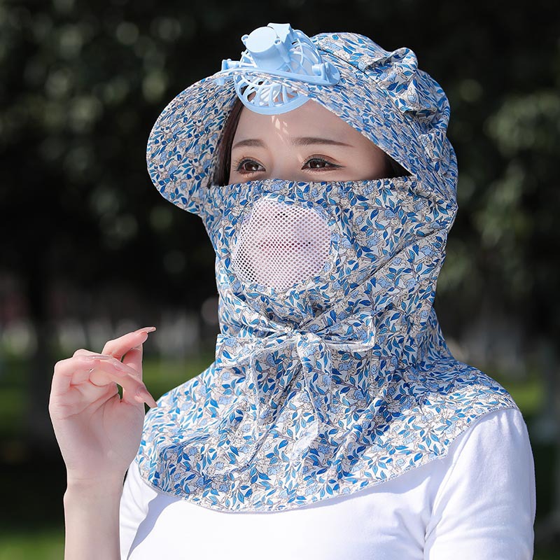 ☀️☀️Sunscreen Printed Outdoor Summer Fan Hat 👒👒(Must-have for Mom Gardening)