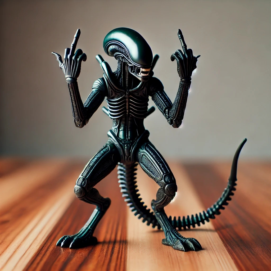 🖕👽Funny Middle Finger Xenomorph Figure