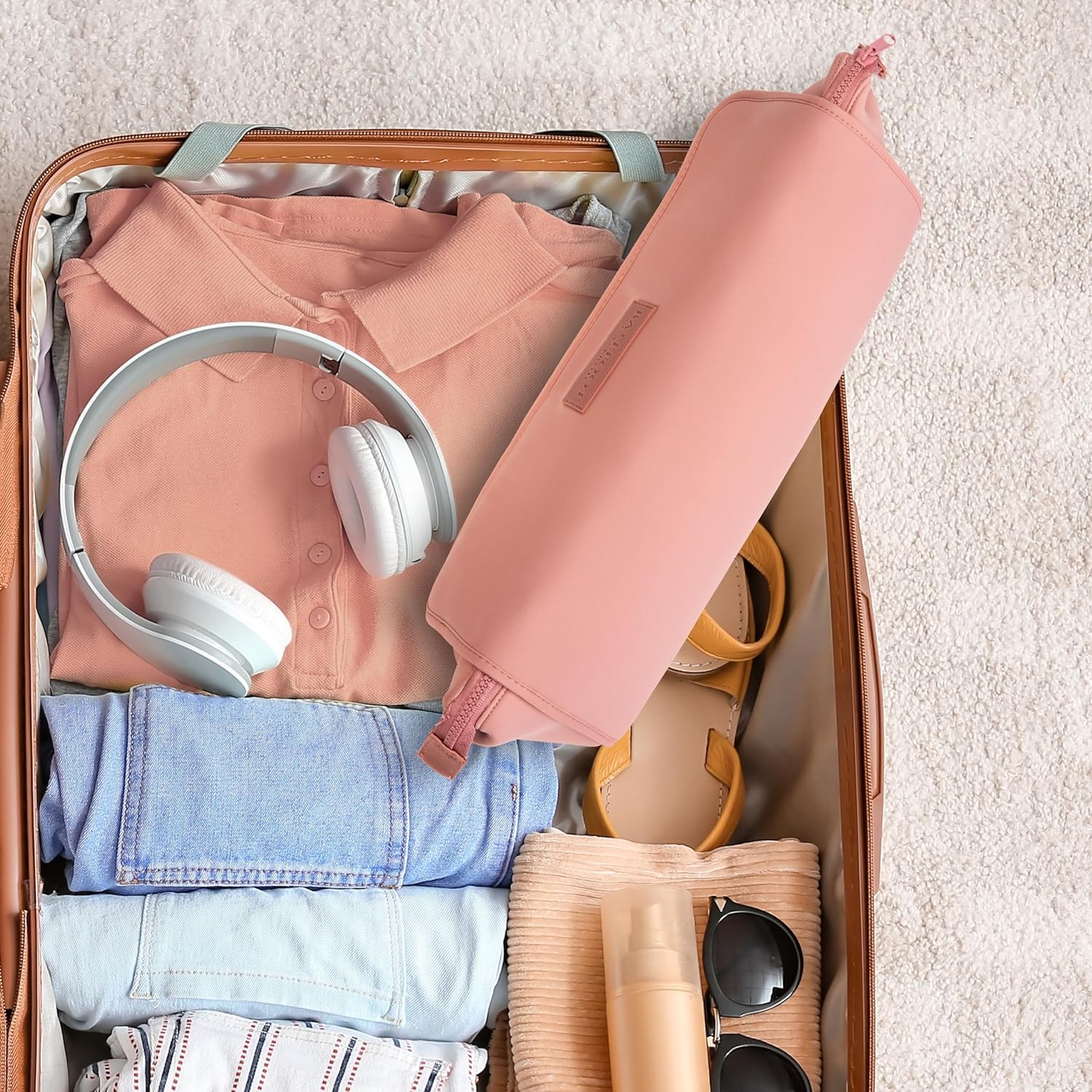 Large Capacity Hair Tools Travel Bag Heat Resistant Mat for Flat Irons