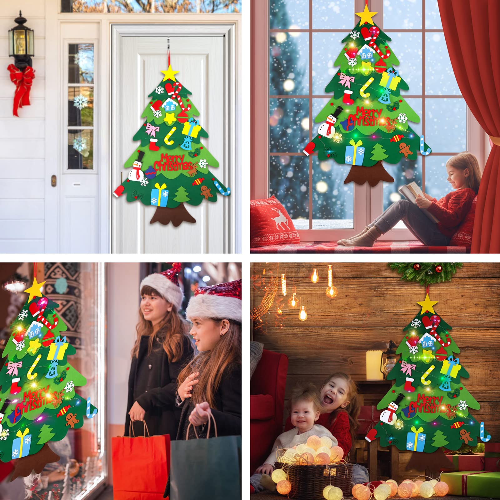 🔥Last Day 49% OFF🔥3.2ft DIY Wall Christmas Tree with LED Lights🎄