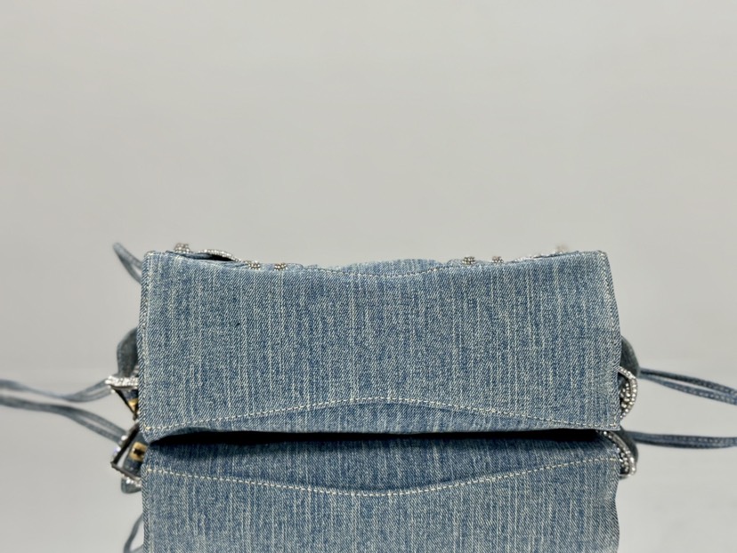 Balenciaga neo cagole denim blue motorcycle bag