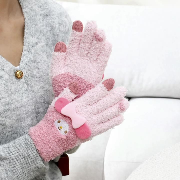 High profile horizontal stereo ears touch screen protector warm five-finger gloves
