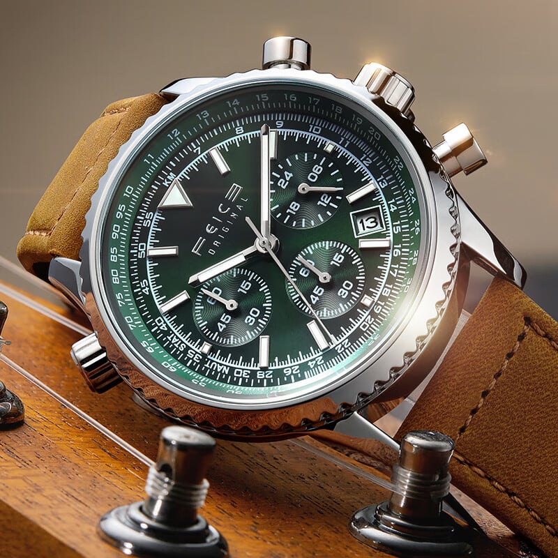 FEICE FK812 Mens Watches Multifunction Chronograph Waterproof Date Ana