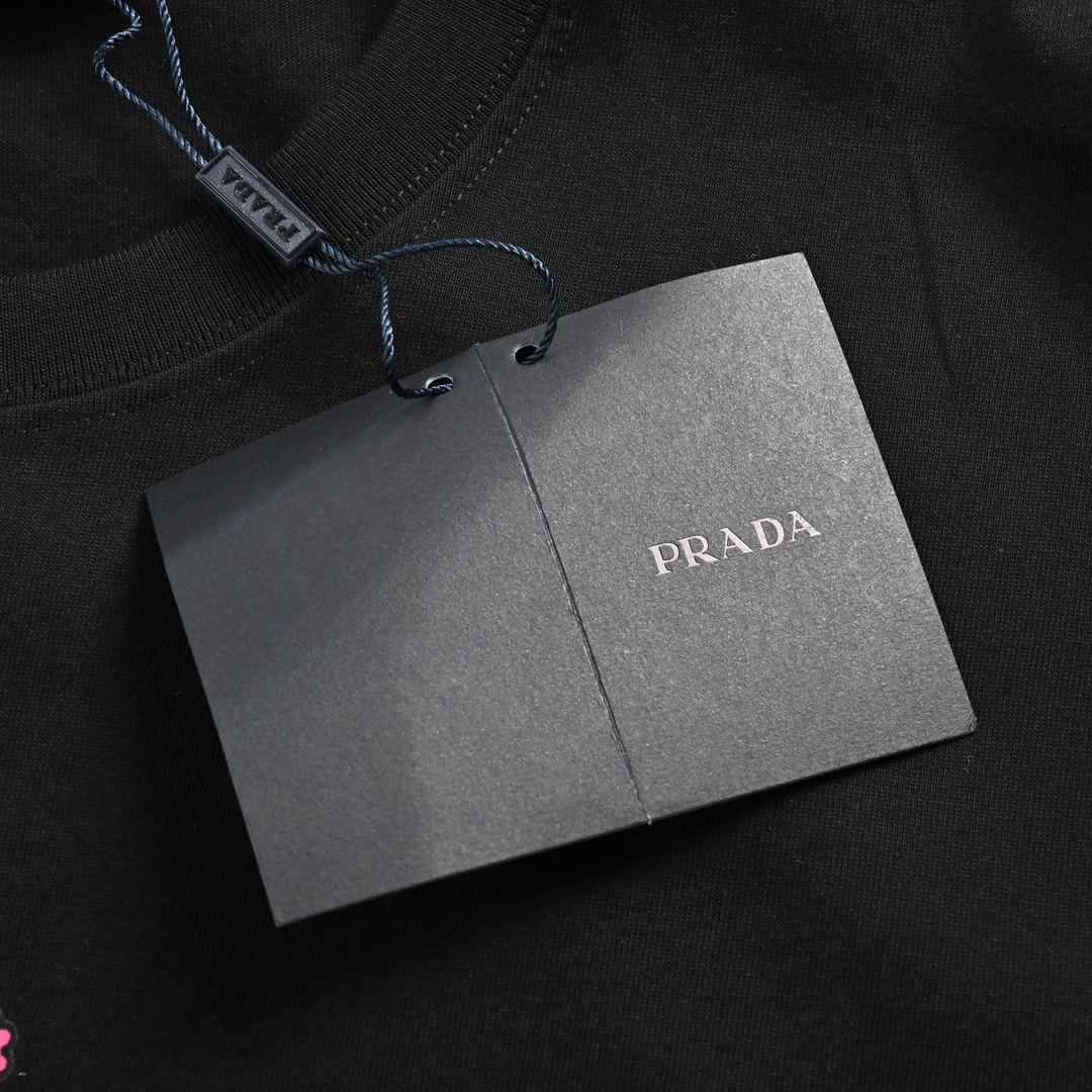 Prada 24ss gradient crown logo print short sleeves