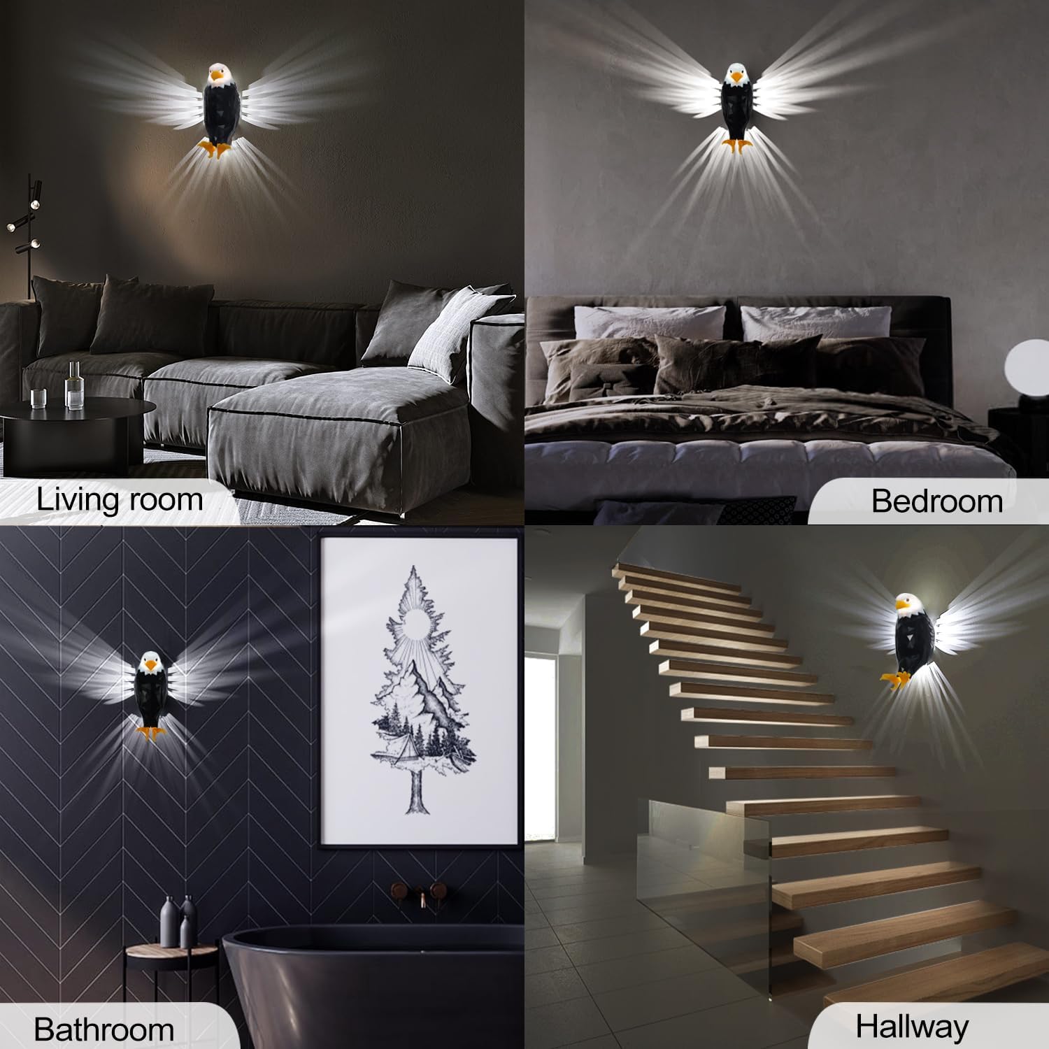 🔥ON SALE🔥Bald Eagle Magnetic Wall Light with Remote Control