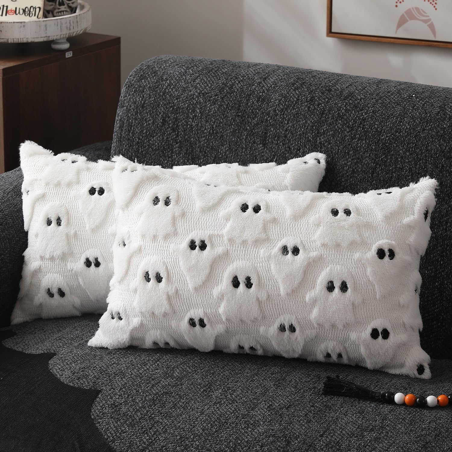 🍁Fall Decorations👻Soft Plush Fur Wool Throw Pillow Cases