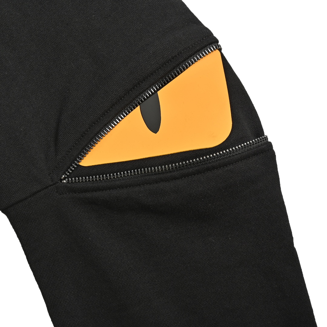 Fendi 24Fw zip-up hooded jacket with rubberized arms and eyes