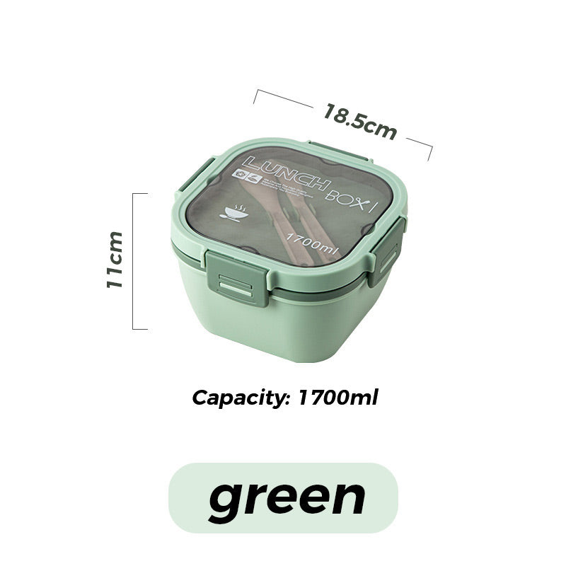 1200ml/1700ml Lunch Box with Spoon & Fork - Microwave Safe