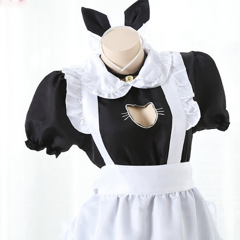 Cosplay Kitty Lolita Hollow Maid Ruffle Costume Dress