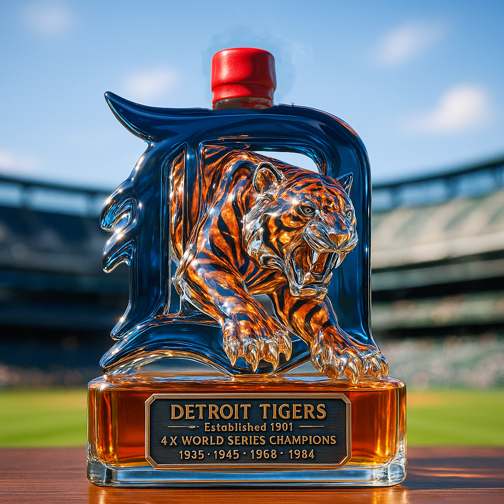 Detroit Tigers Whiskey Bottle
