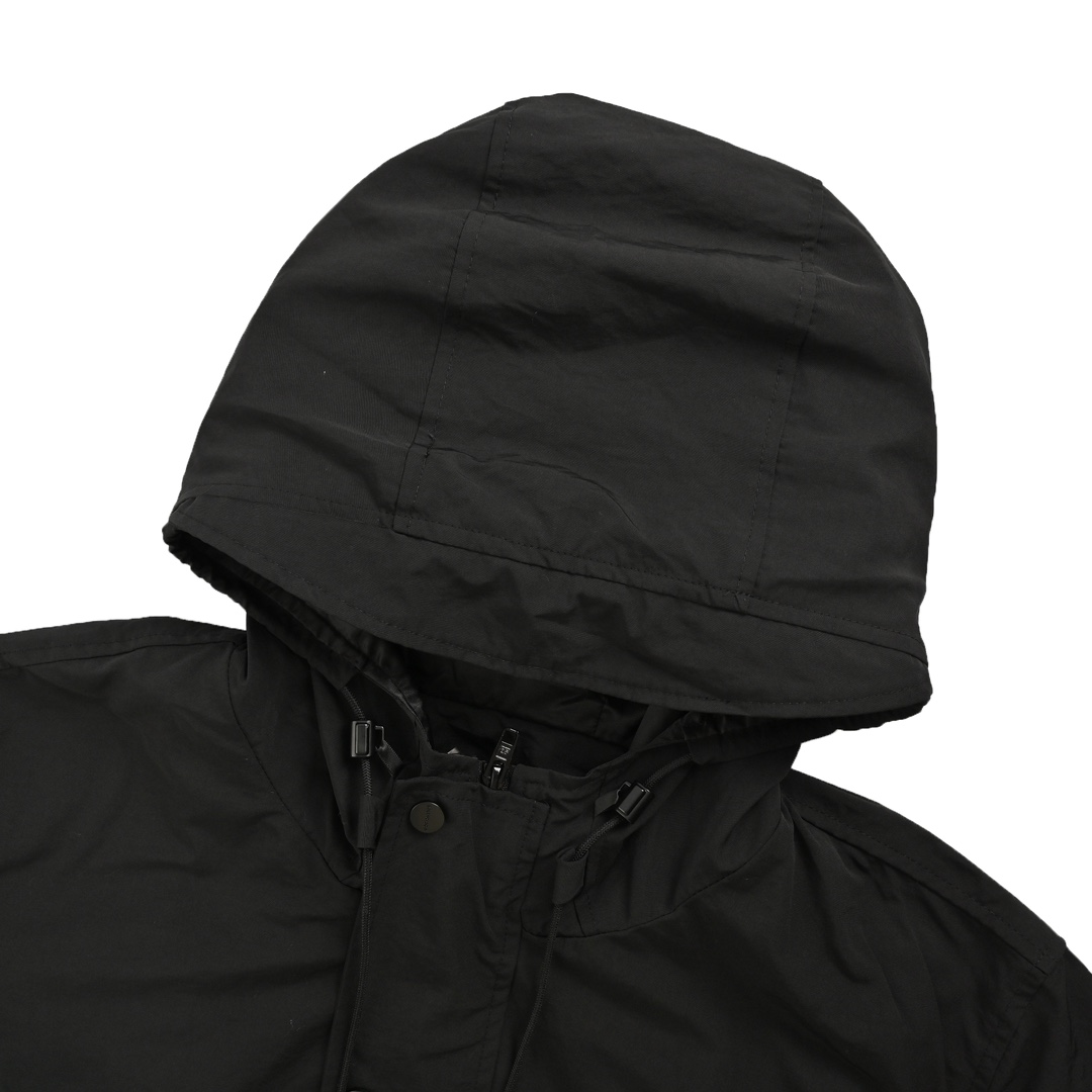 Balenciaga 24Fw tape print hooded trench coat