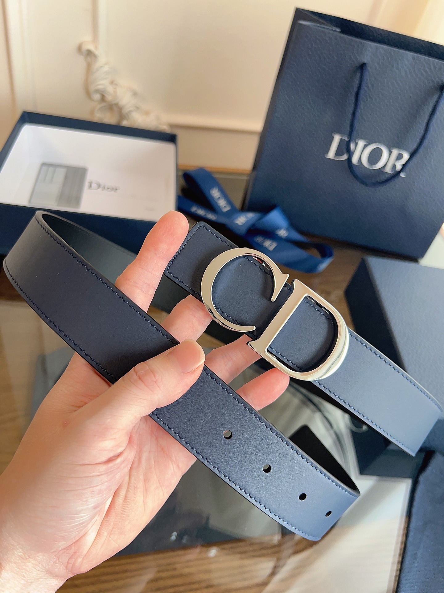 Dior CD buckle cowhide belt width 3.5CM