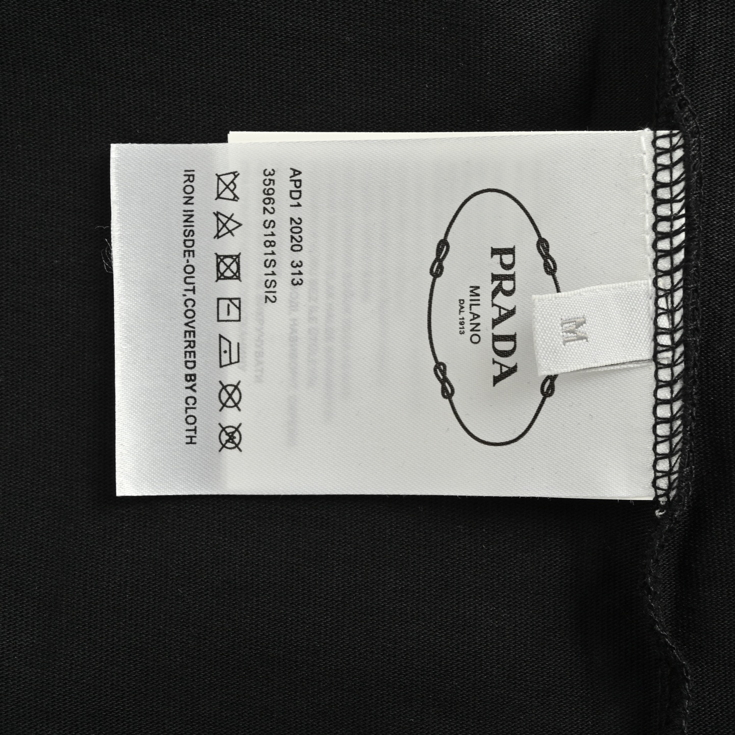 Prada 25ss triangle logo embroidered inkjet short sleeve