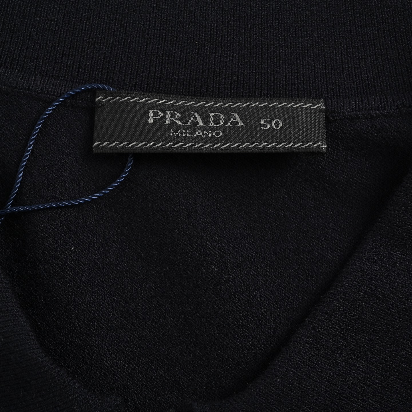 Prada 25ss embroidered logo half-zip knitted Polo short sleeve