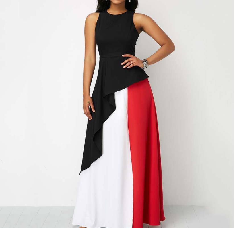 Oversize Color Blocking Dress