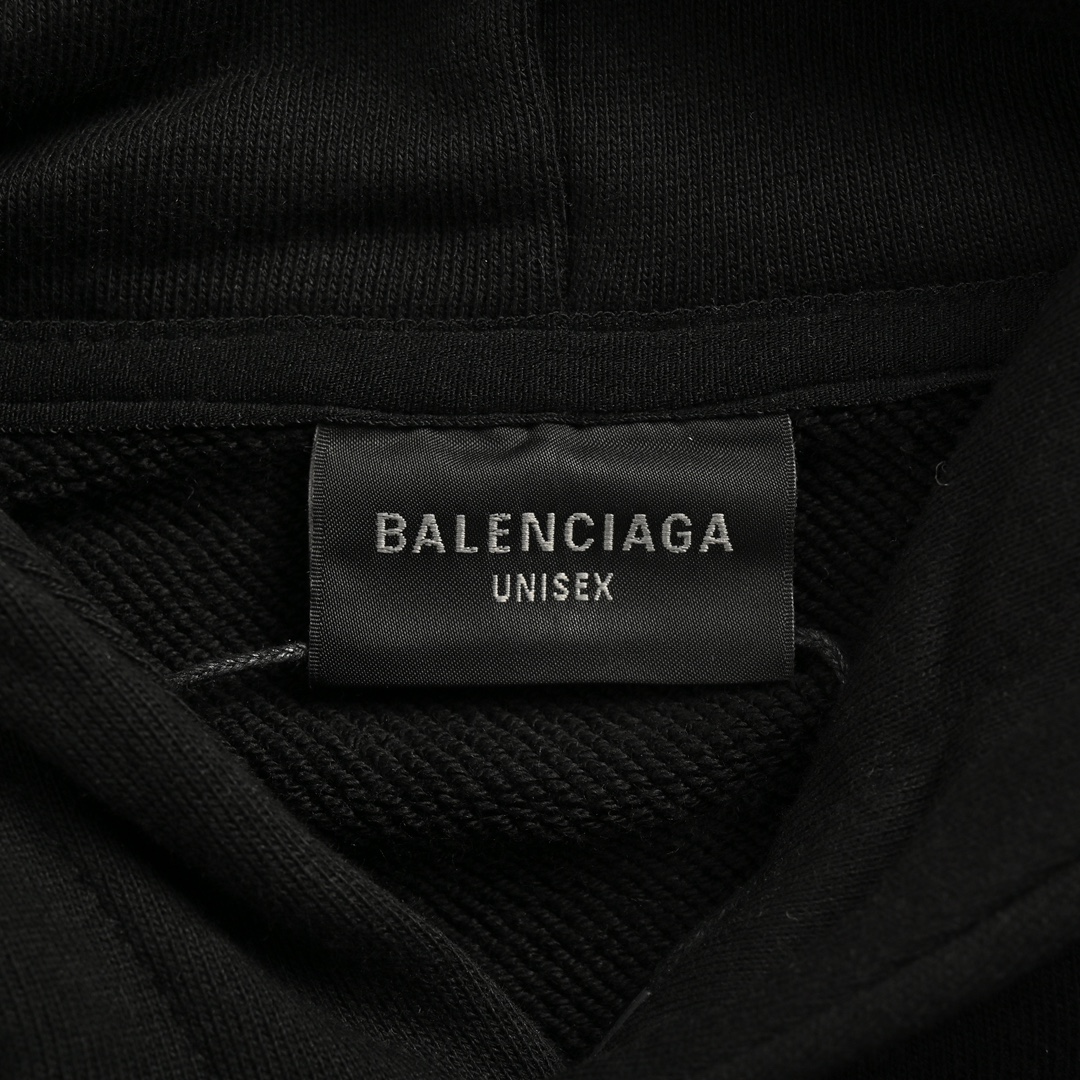 Balenciaga 24Fw double B patch and logo embroidered hooded sweatshirt