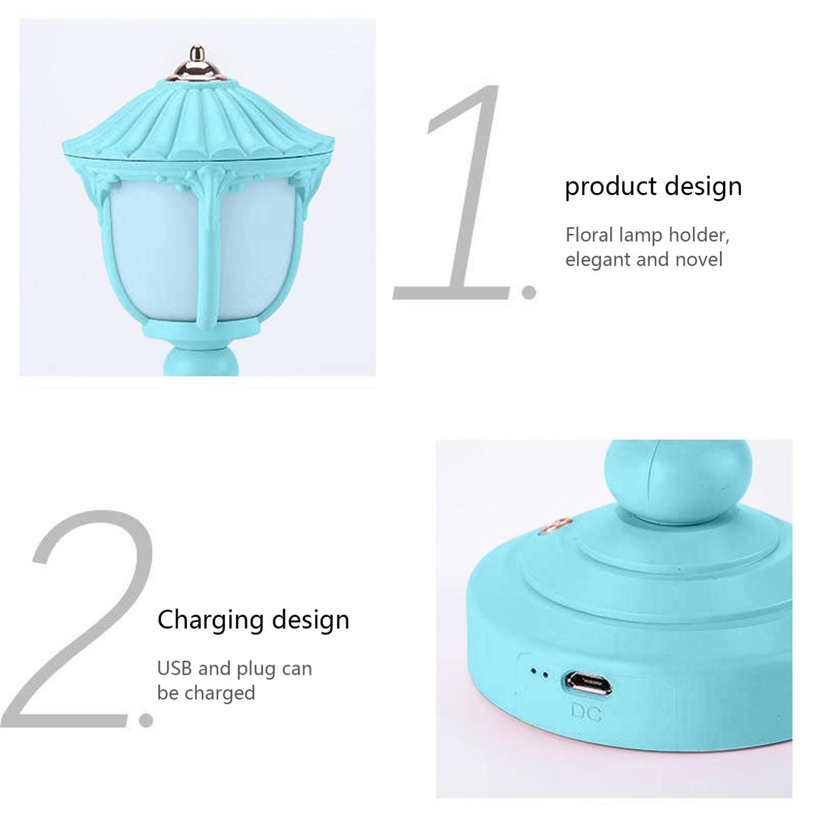 Retro Desk Night Light USB Charging Flicker Free Non-Glaring Illumination 3 Modes Table Lamp