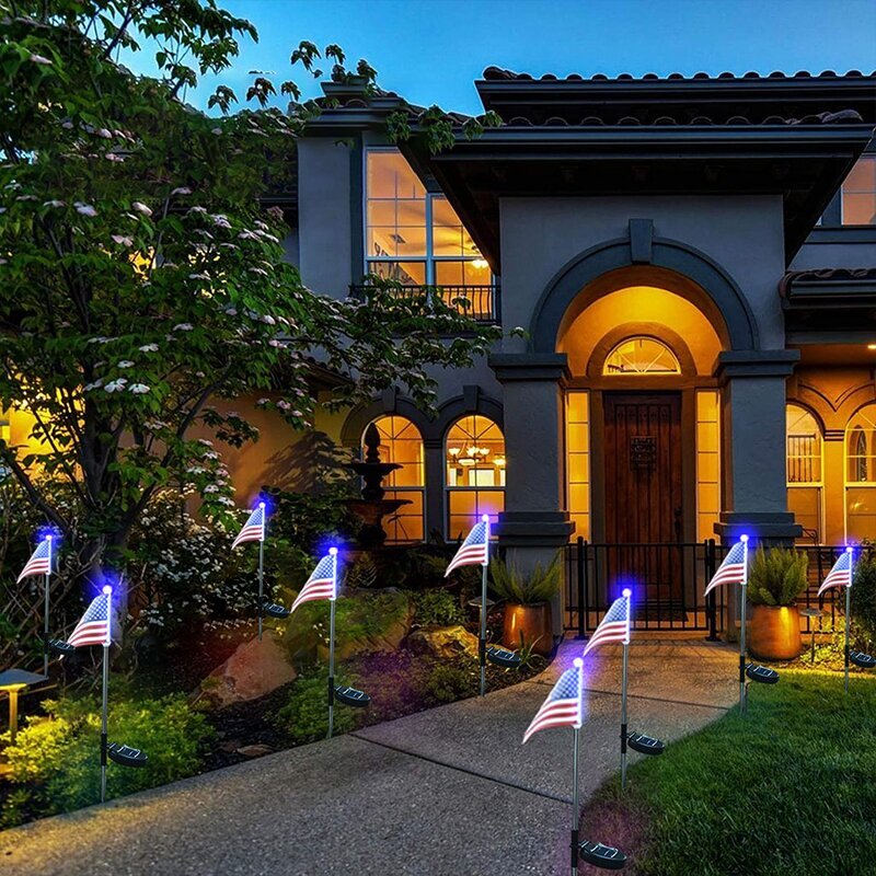 American Flag Lawn Lights