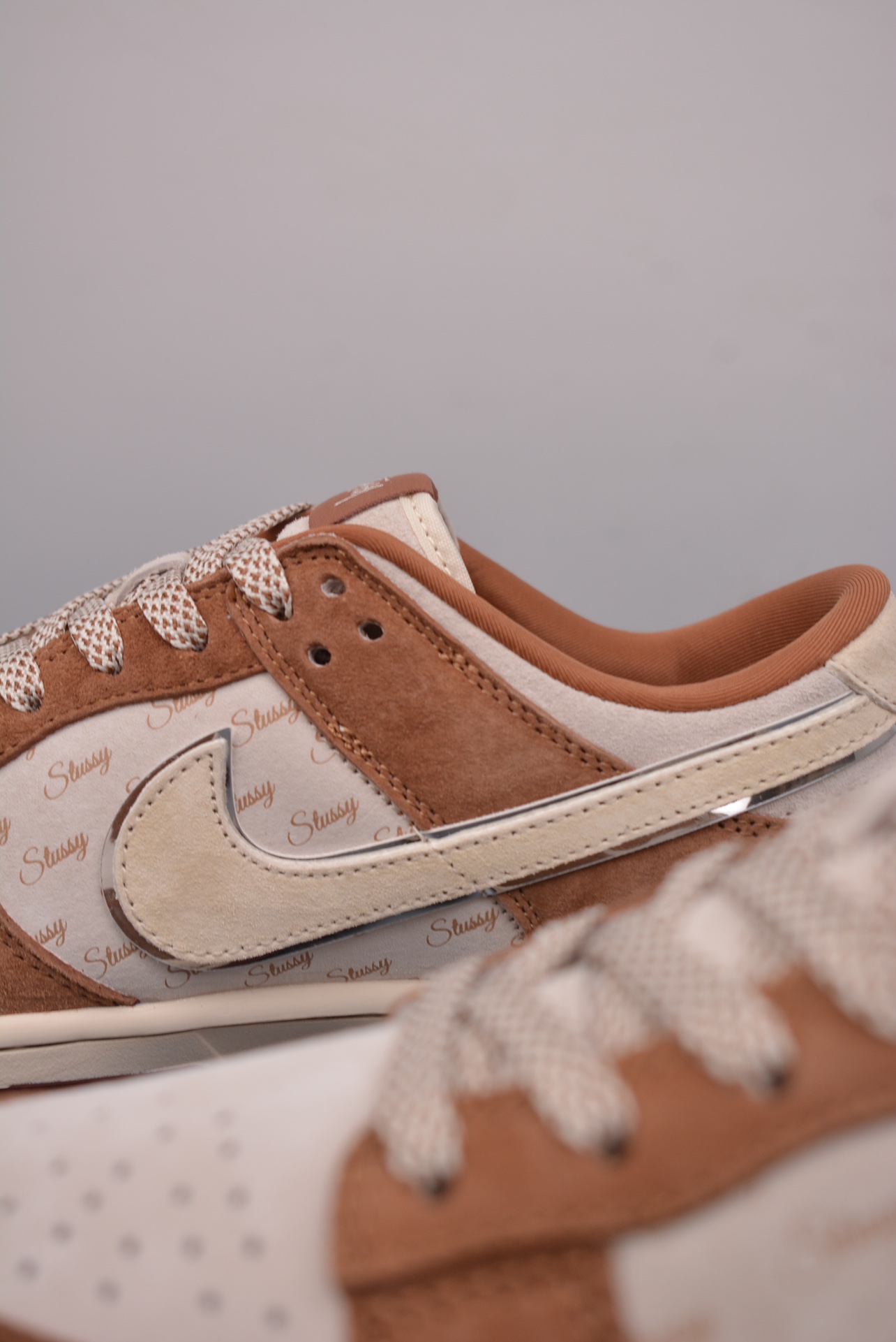 Stussy x Nike By You SB Dunk Low Retro SP Beige Brown Embroidery XX3168-601