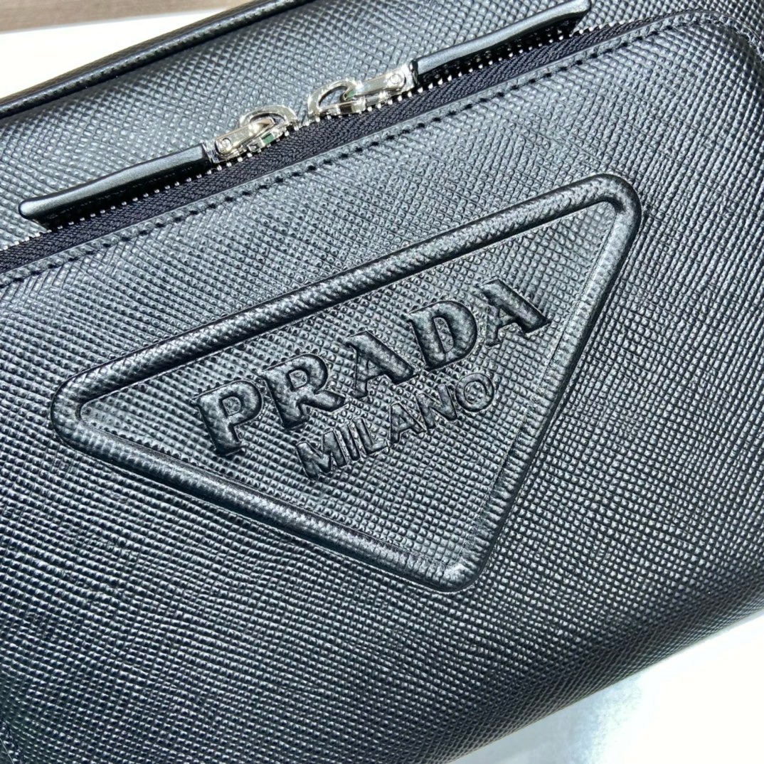 Prada Embroidered Ribbon Men's Crossbody Bag 2VH152