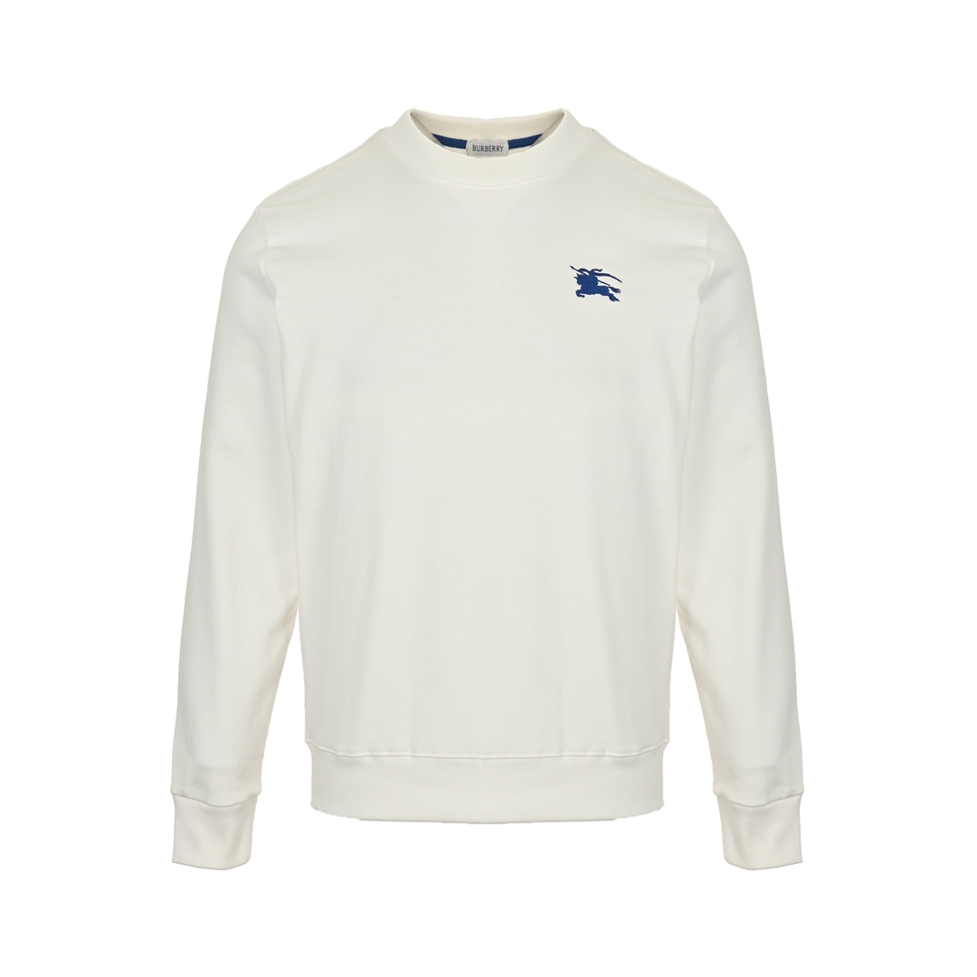 Burberry 24Fw blue embroidered warhorse small logo crew neck sweatshirt
