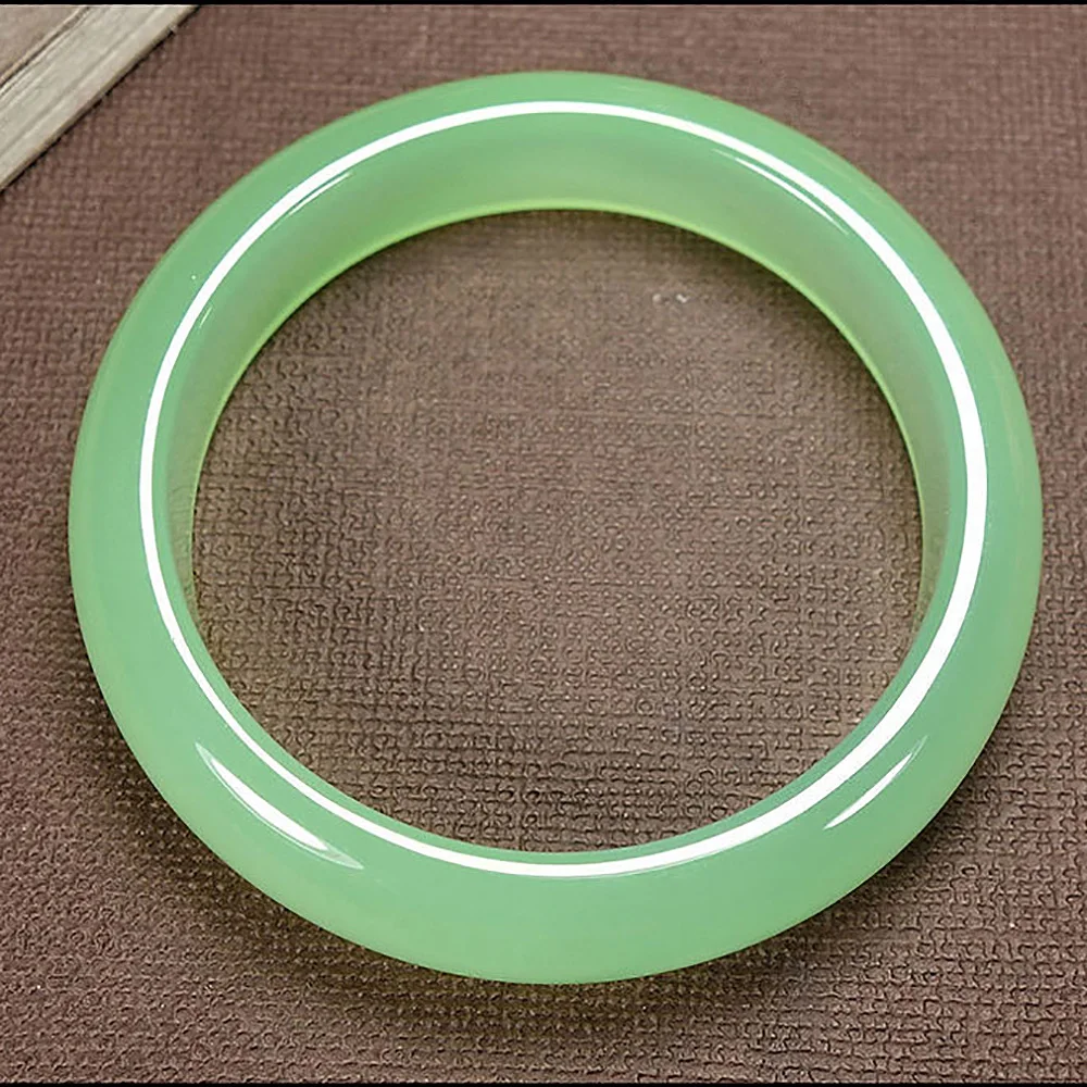 Jade Bracelet Natural Brazilian Green Charm Chalcedony Women's Bangle Luxury Fine Jewelry Accessories Ladies Gift Free Shipping