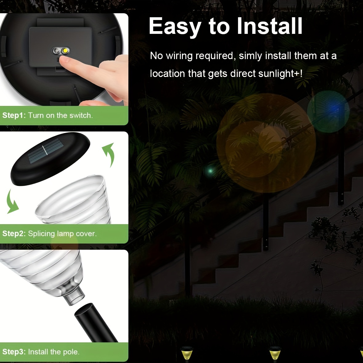 Brighten Up Your Garden with 4pcs Color Changing/Warm White LED Solar Lights!