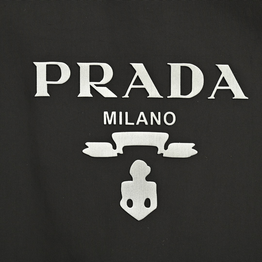 Prada 24Fw logo-print woven trench jacket