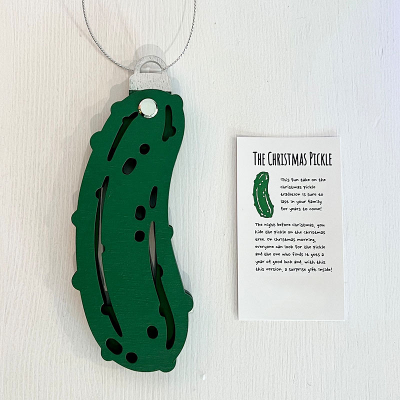 Christmas Pickle Ornament - Cash Gift Storage