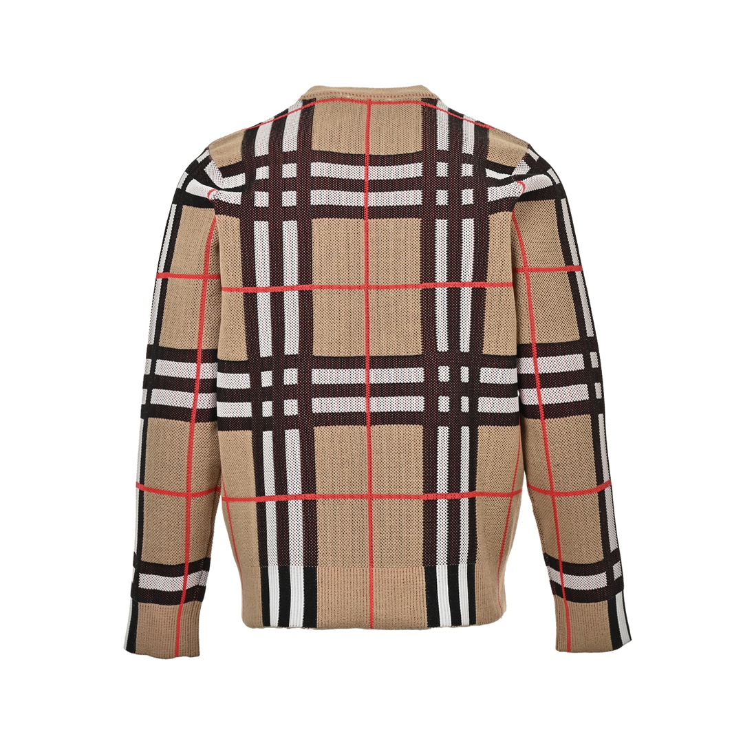 Burberry 24ss check preppy cardigan sweater