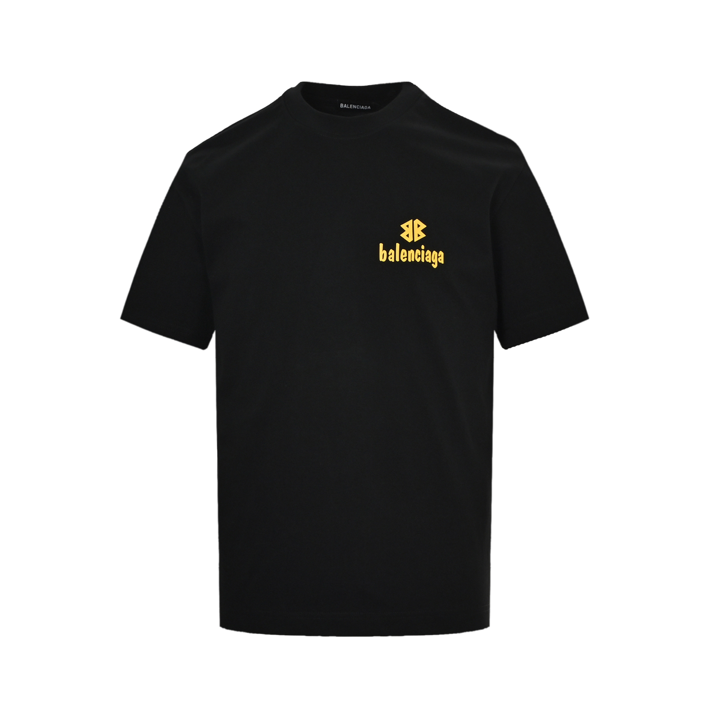 Balenciaga 25ss yellow label embossed letter logo short sleeve