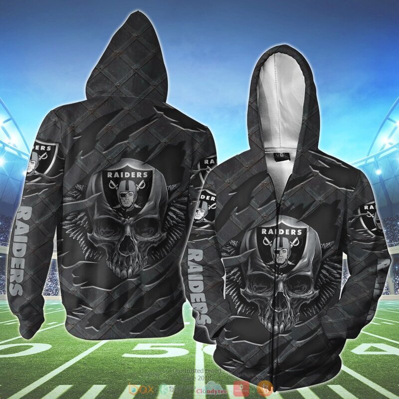 LAS VEGAS RAIDERS WINGS SKULL 3D HOODIE