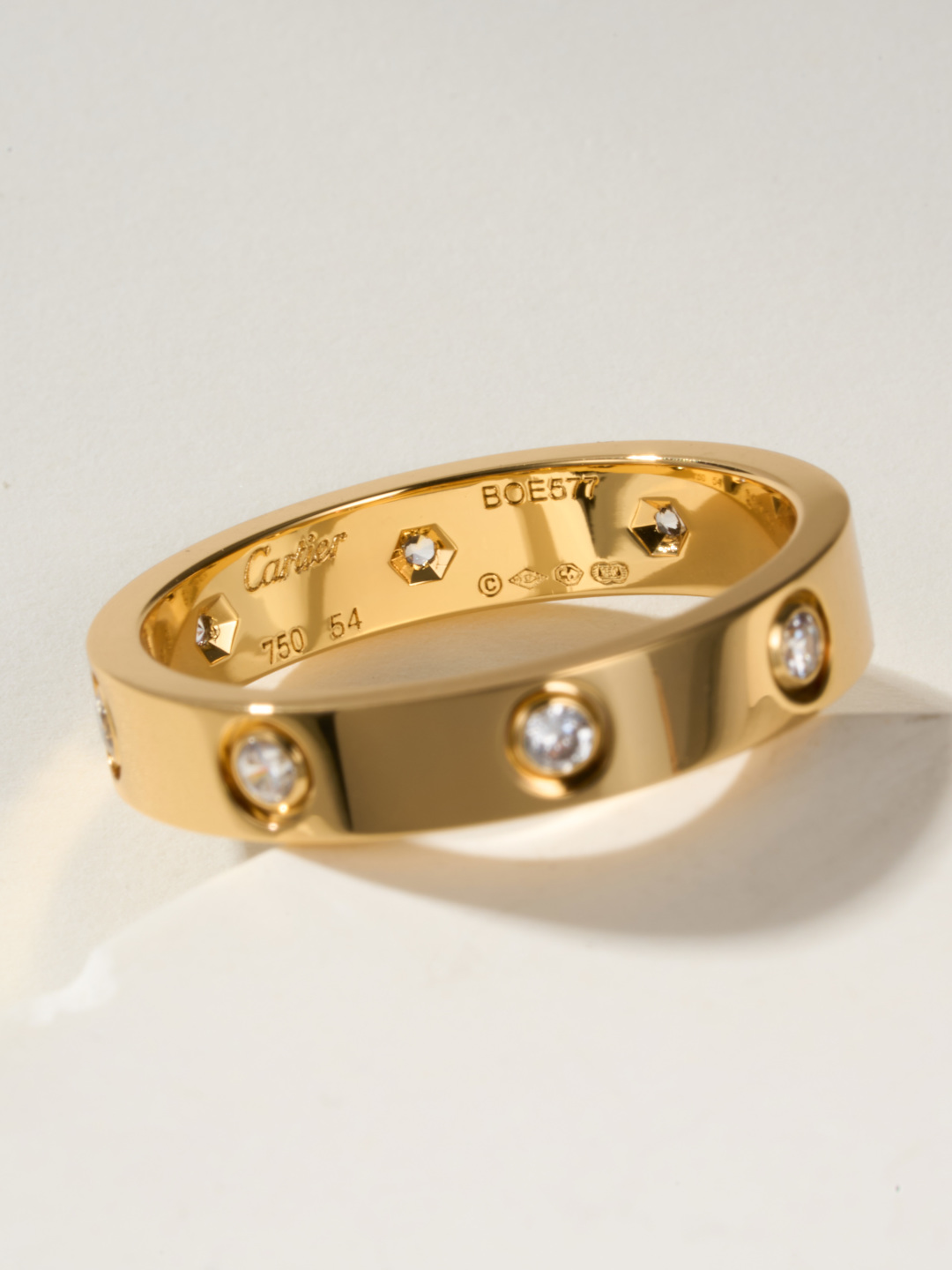 Cartier love narrow 8 diamond ring