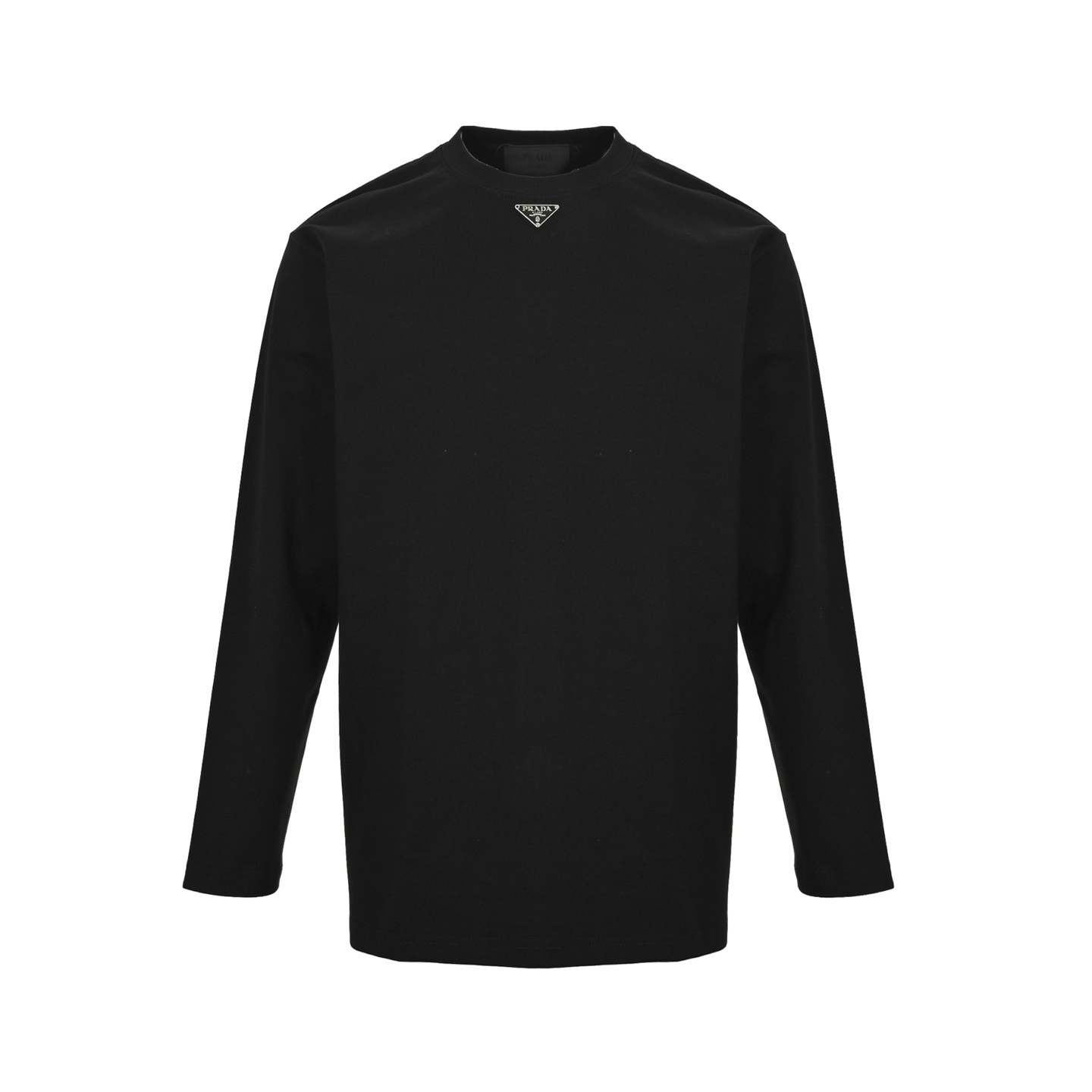Prada 25Fw triangle logo long-sleeved T-shirt