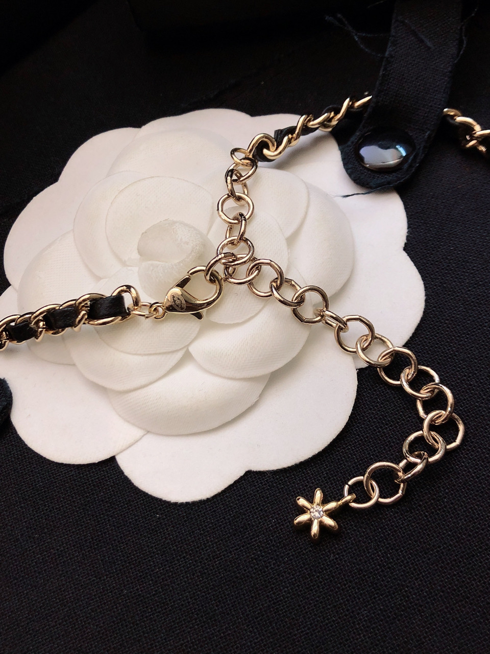 Chanel leather chain bracelet