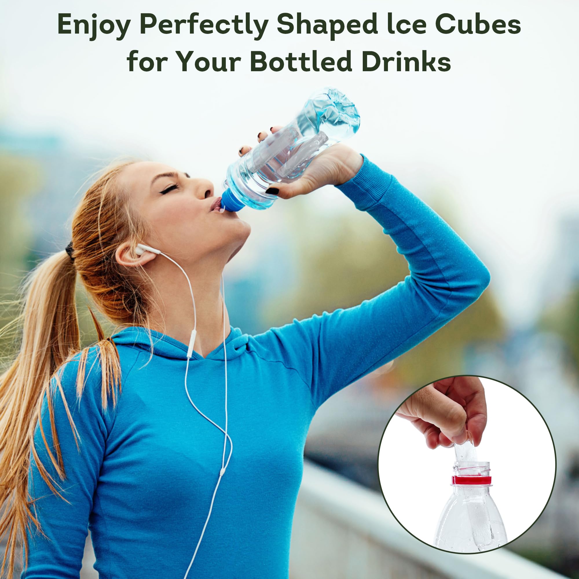 Silicone Ice Cube Tray, BPA-Free, Ideal for Water Bottles & Sports Bottles, Flexible & Stackable Design for Quick Release, Ice Cube Trays for Freezer(11.6