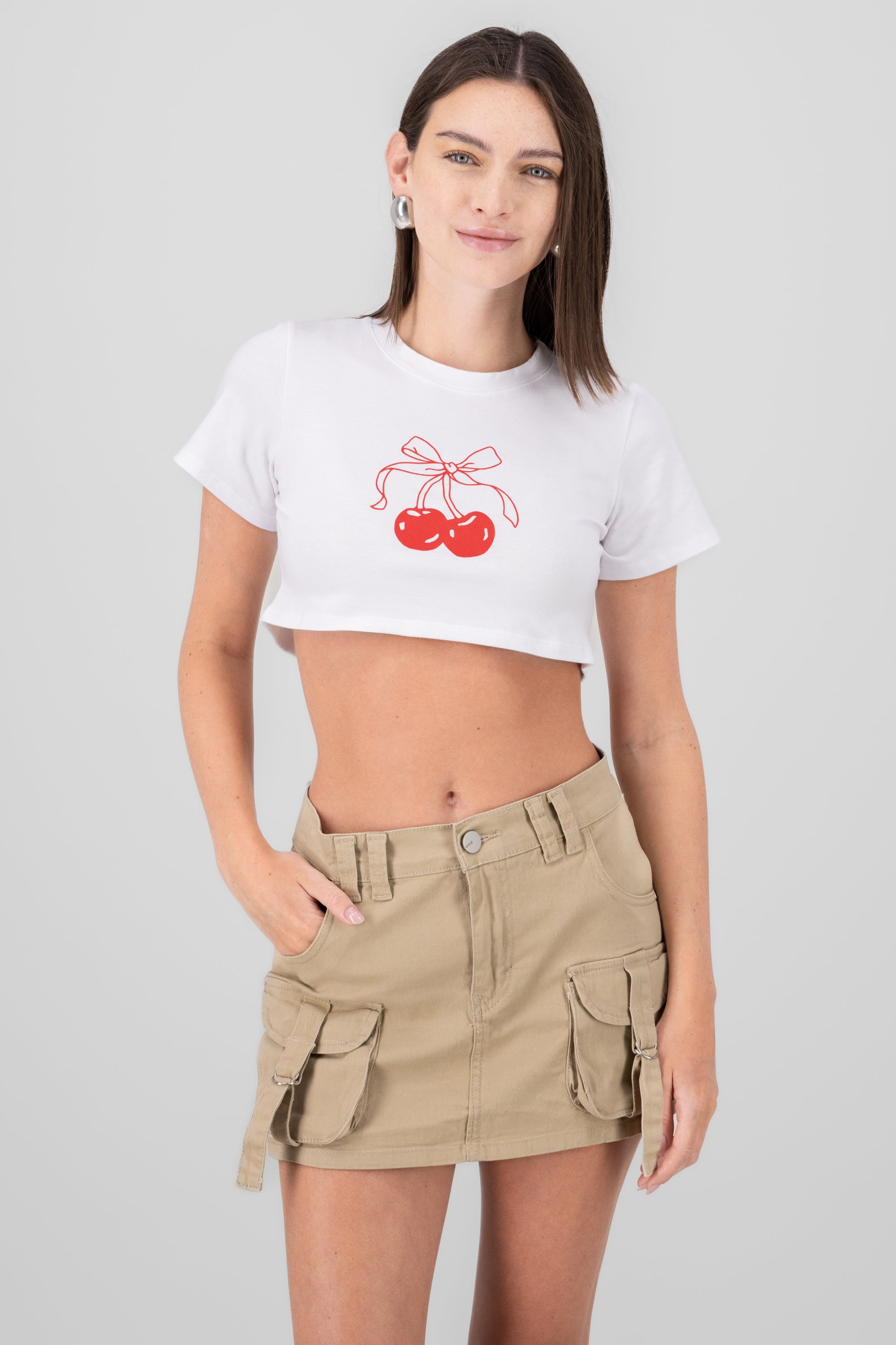 Cherry Print Crop Top