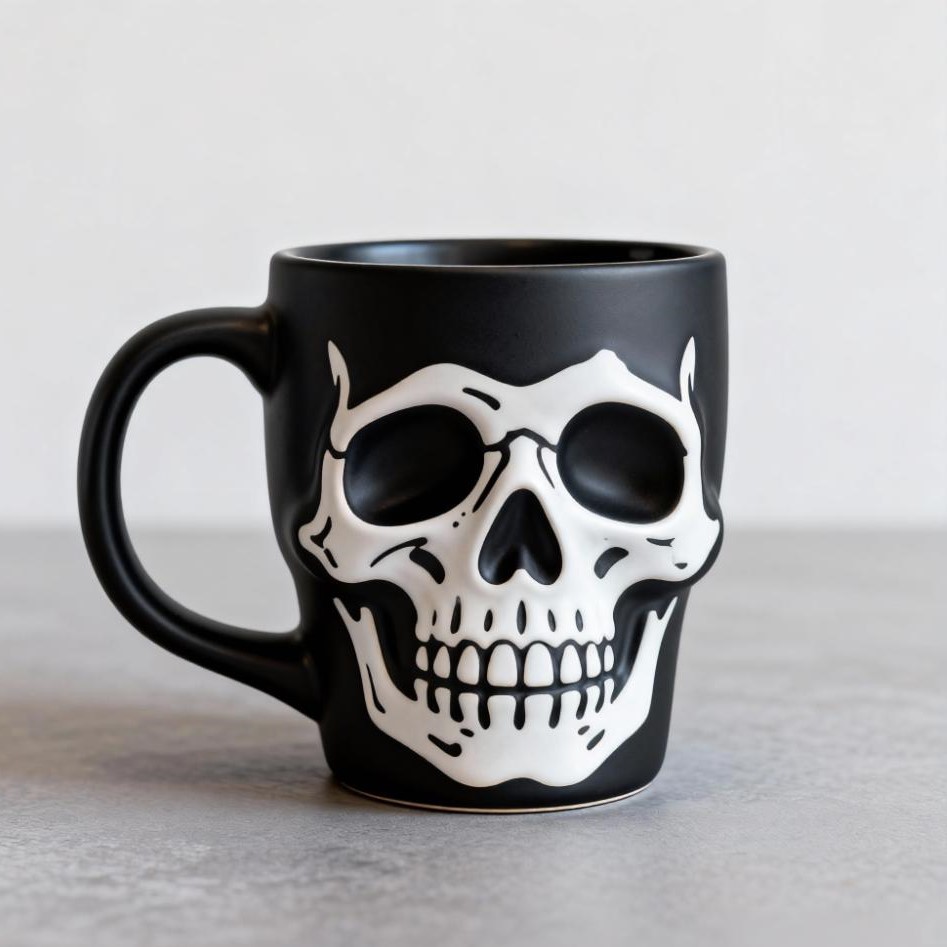 Skull-Shaped Ceramic Coffee Mug 💀
