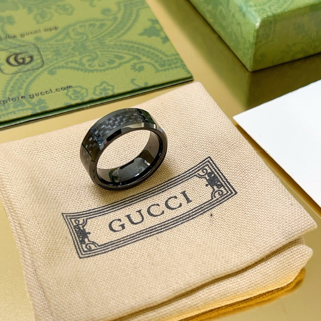 GUCCI Carbon Fiber Pattern Ring