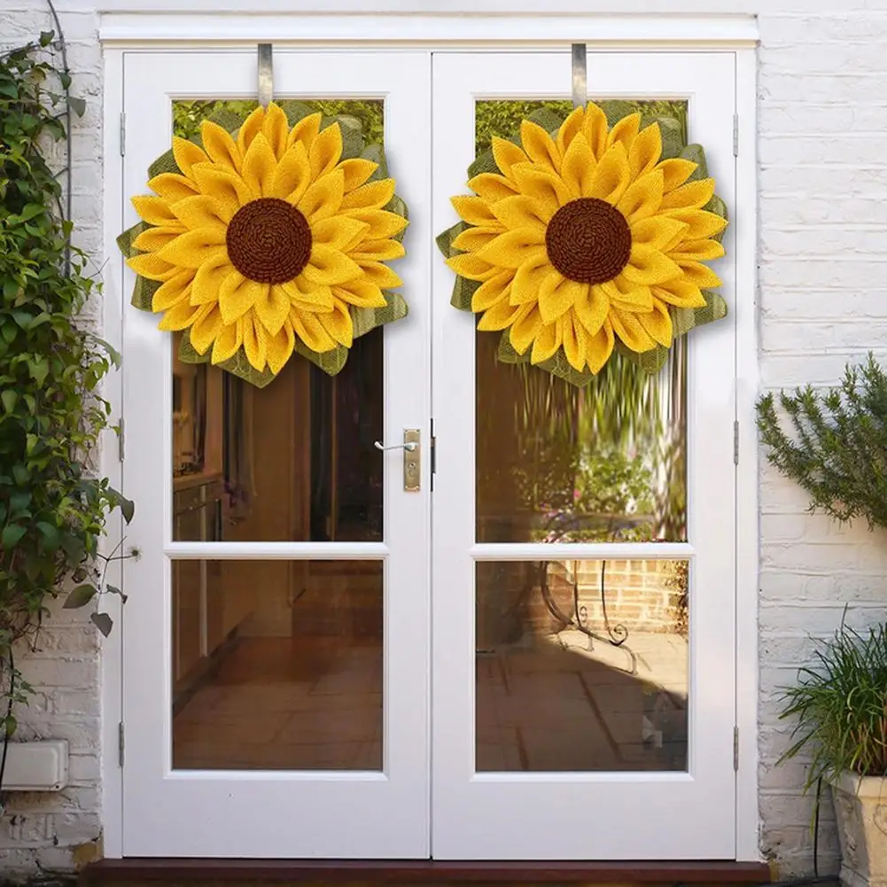 🔥[SAVE 50% OFF] 🌻45cm/18 Inch Handmade  Sunflower Wreath for Front Door 🌻BUY 2 FREE SHIPPING
