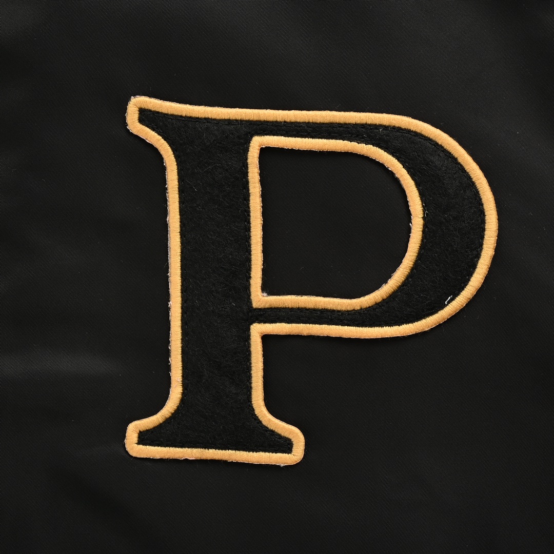 Prada 24Fw baseball jacket with P patch and medal on chest