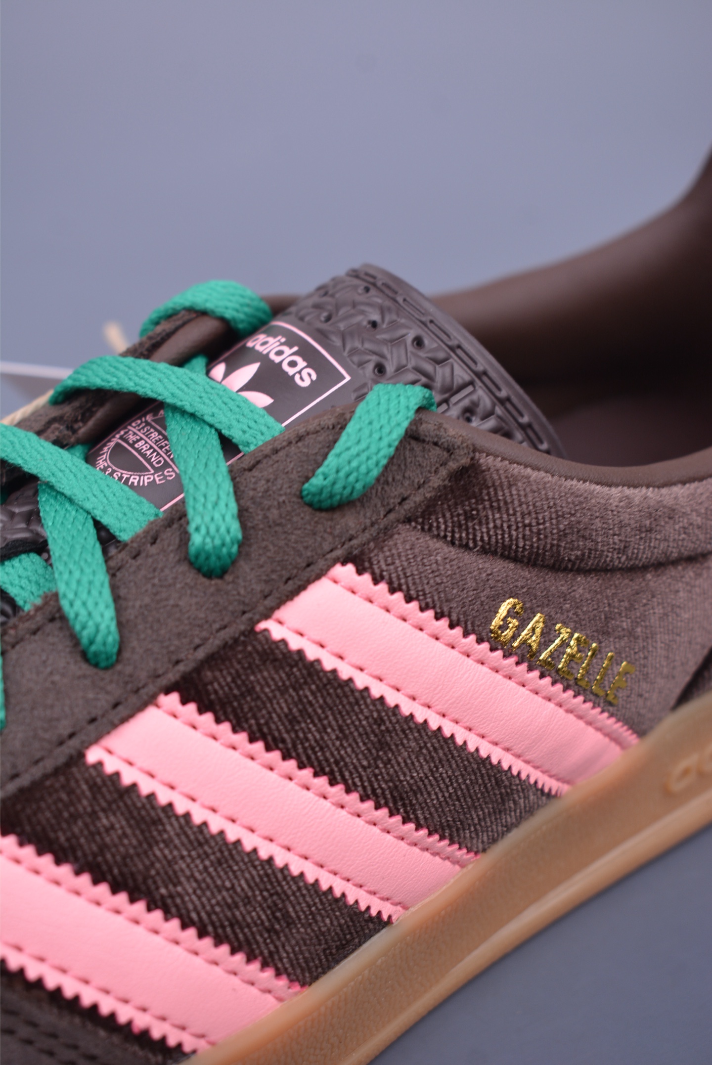 Adidas Gazelle Indoor Trainers sneakers Dark Coffee Pink Green JI2714